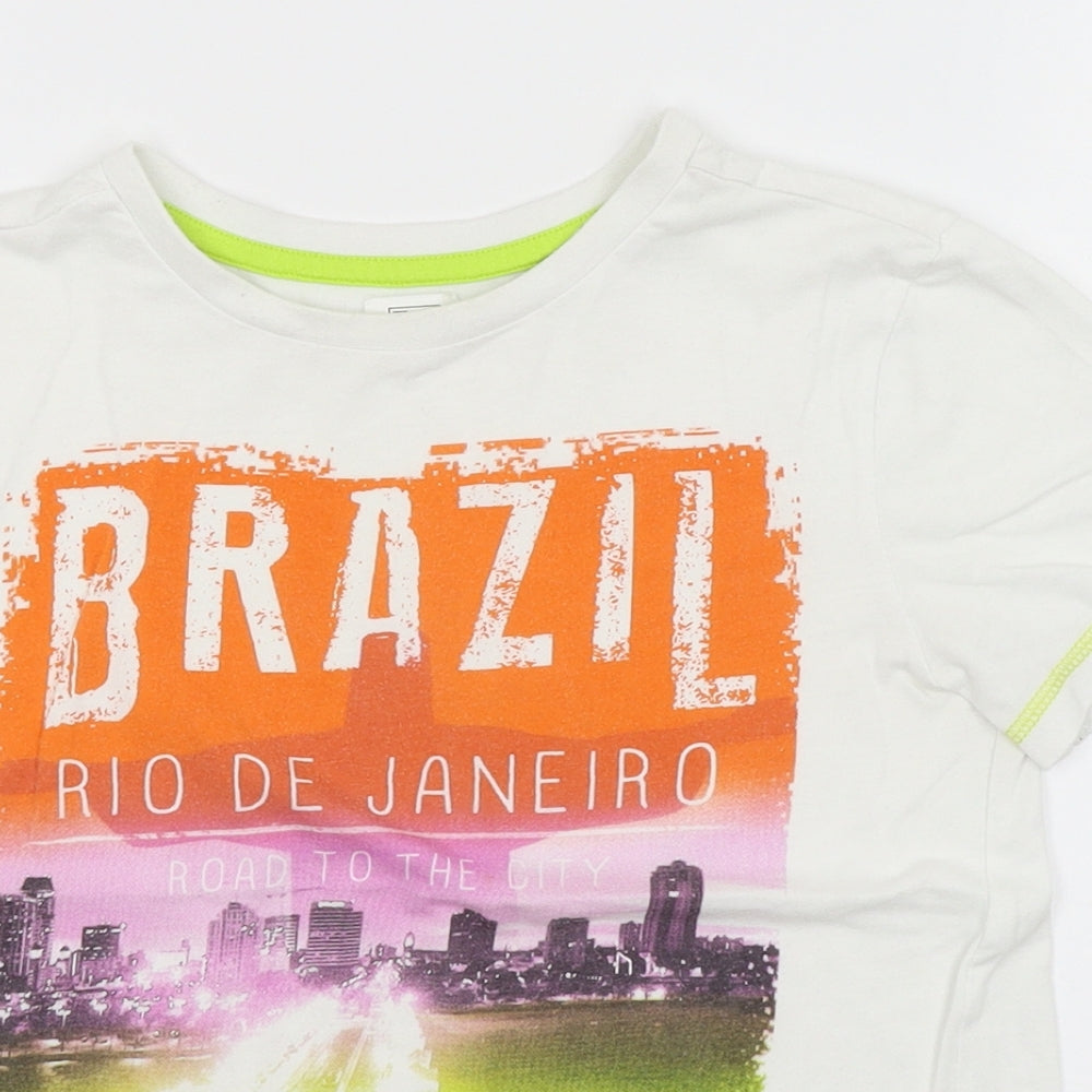F&F Boys White   Basic T-Shirt Size 7-8 Years  - Brazil