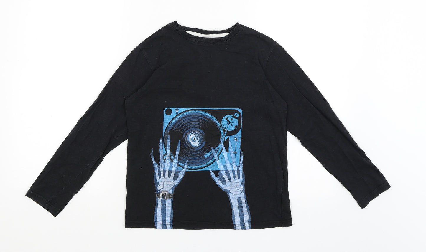 NEXT Boys Black   Basic T-Shirt Size 9 Years  - X-Ray DJ