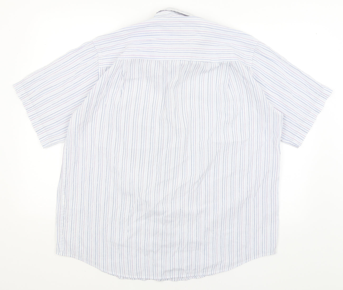 J&J Mens White Striped   Button-Up Size L