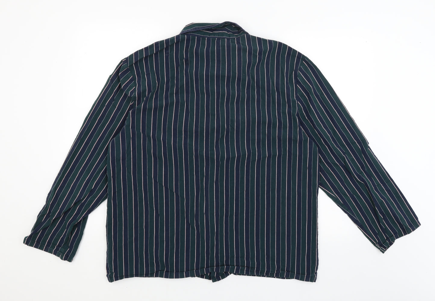 TU Mens Green Striped   Pyjama Top Size L