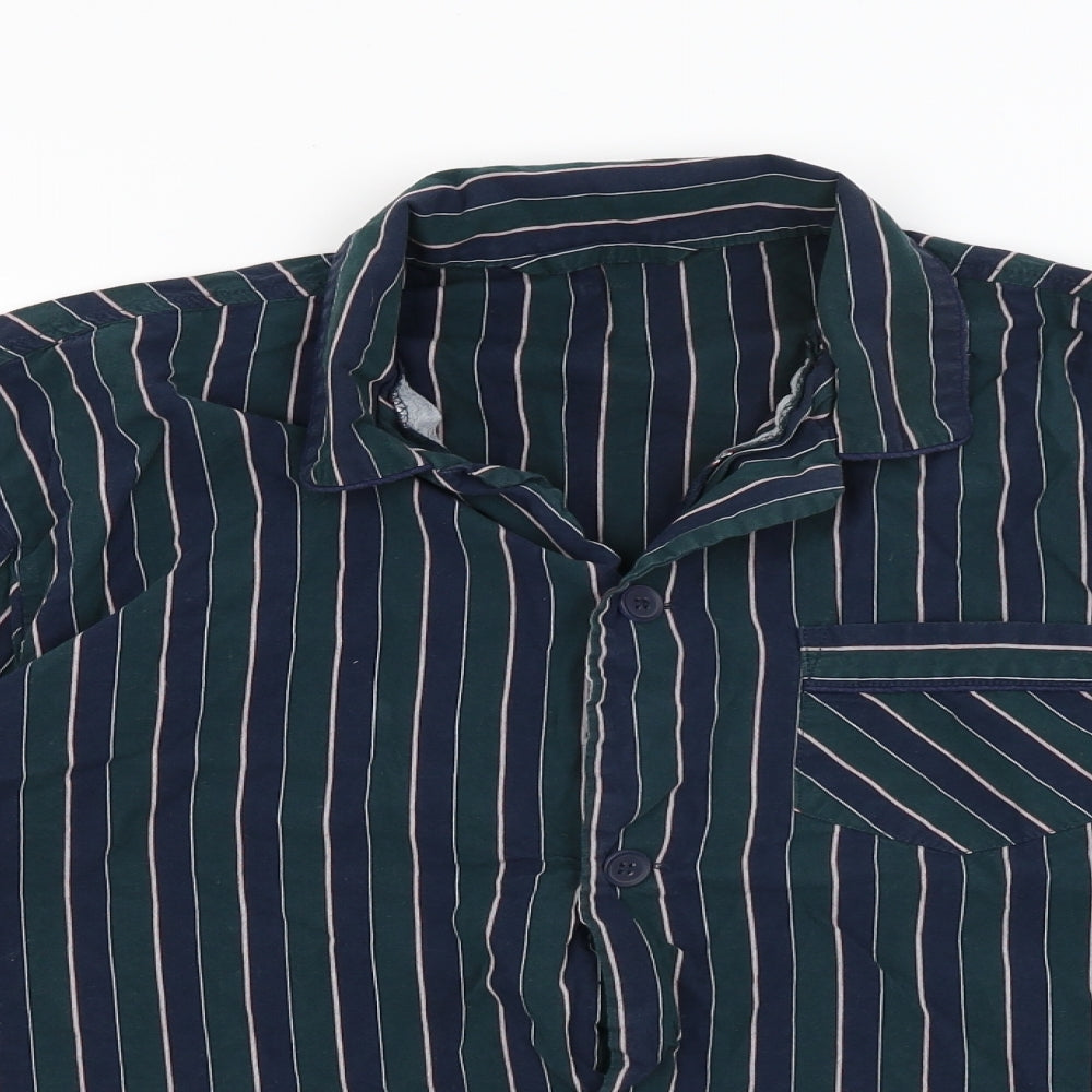 TU Mens Green Striped   Pyjama Top Size L