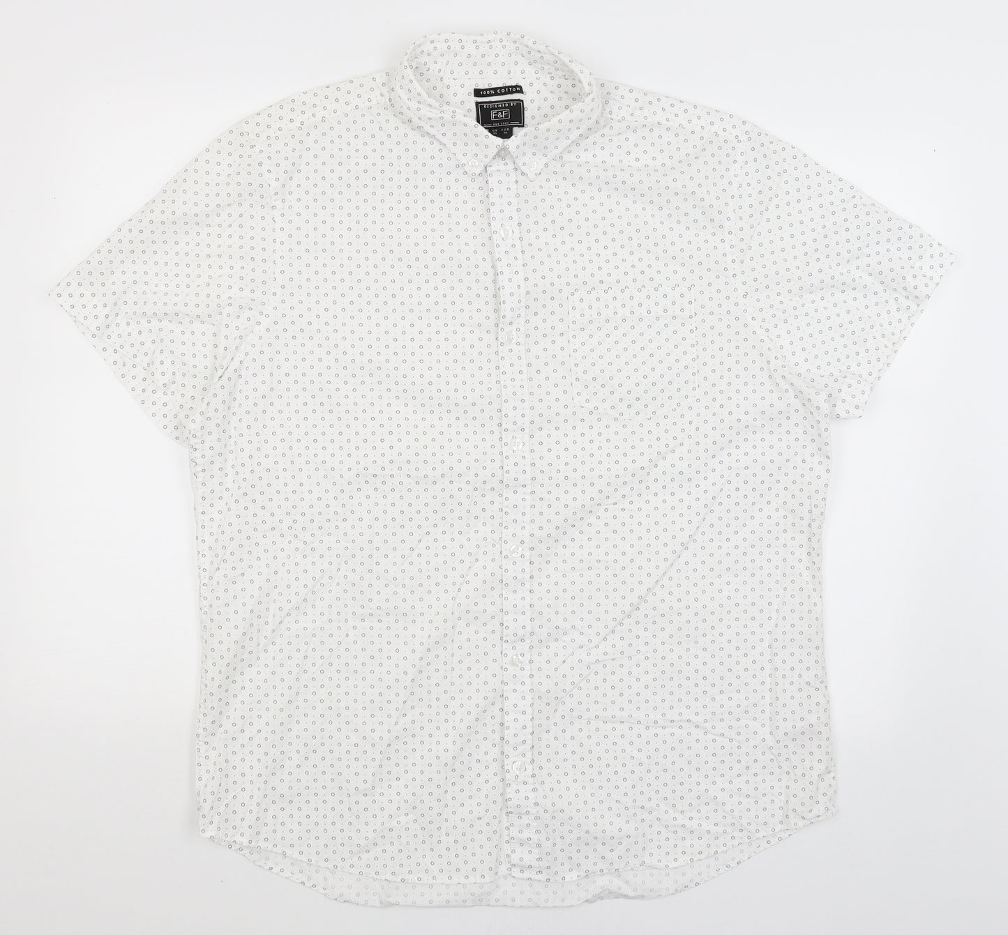 F&F Mens White    Button-Up Size XL