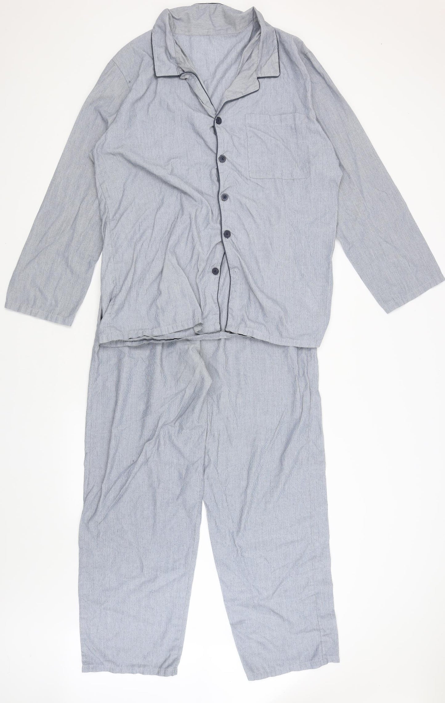 F&F Mens Blue Solid   Pyjama Set Size L