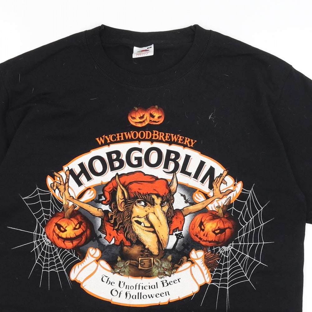 Fruit of the Loom Mens Black    T-Shirt Size M  - Hobgoblin