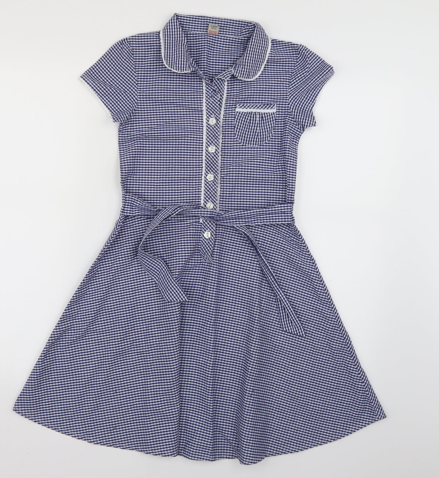 TU Girls Blue Plaid  Fit & Flare  Size 10 Years