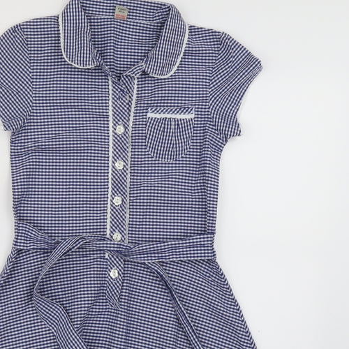 TU Girls Blue Plaid  Fit & Flare  Size 10 Years