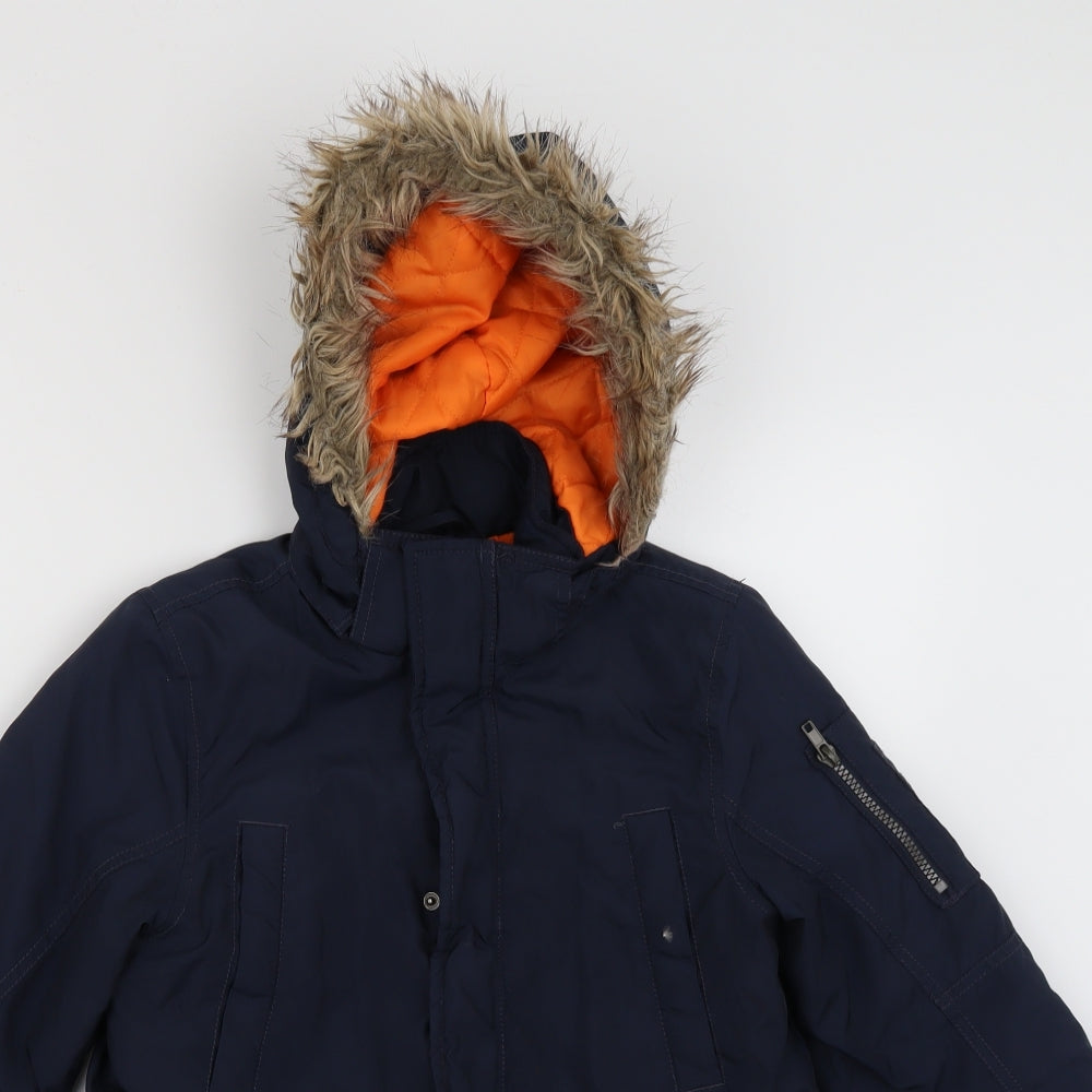 H&M Boys Blue   Windbreaker Coat Size 7-8 Years