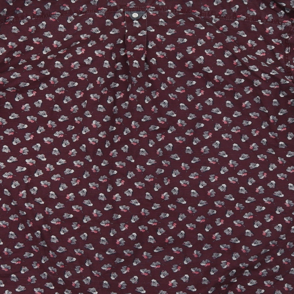 RJR.John Rocha Mens Purple Floral   Dress Shirt Size 2XL