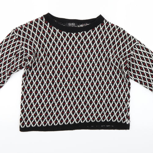 Q-10 Womens Multicoloured Argyle/Diamond  Pullover Jumper Size L