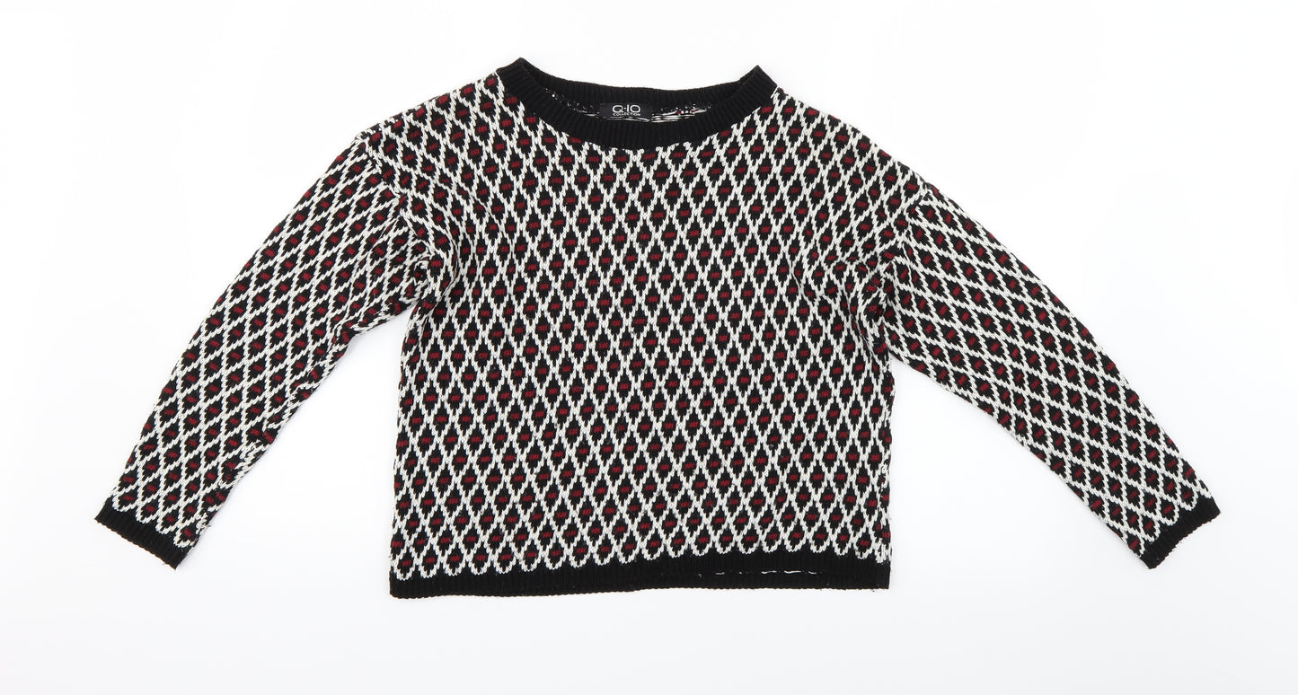 Q-10 Womens Multicoloured Argyle/Diamond  Pullover Jumper Size L
