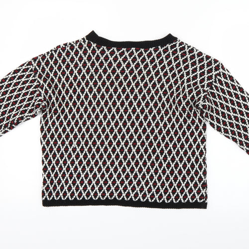 Q-10 Womens Multicoloured Argyle/Diamond  Pullover Jumper Size L