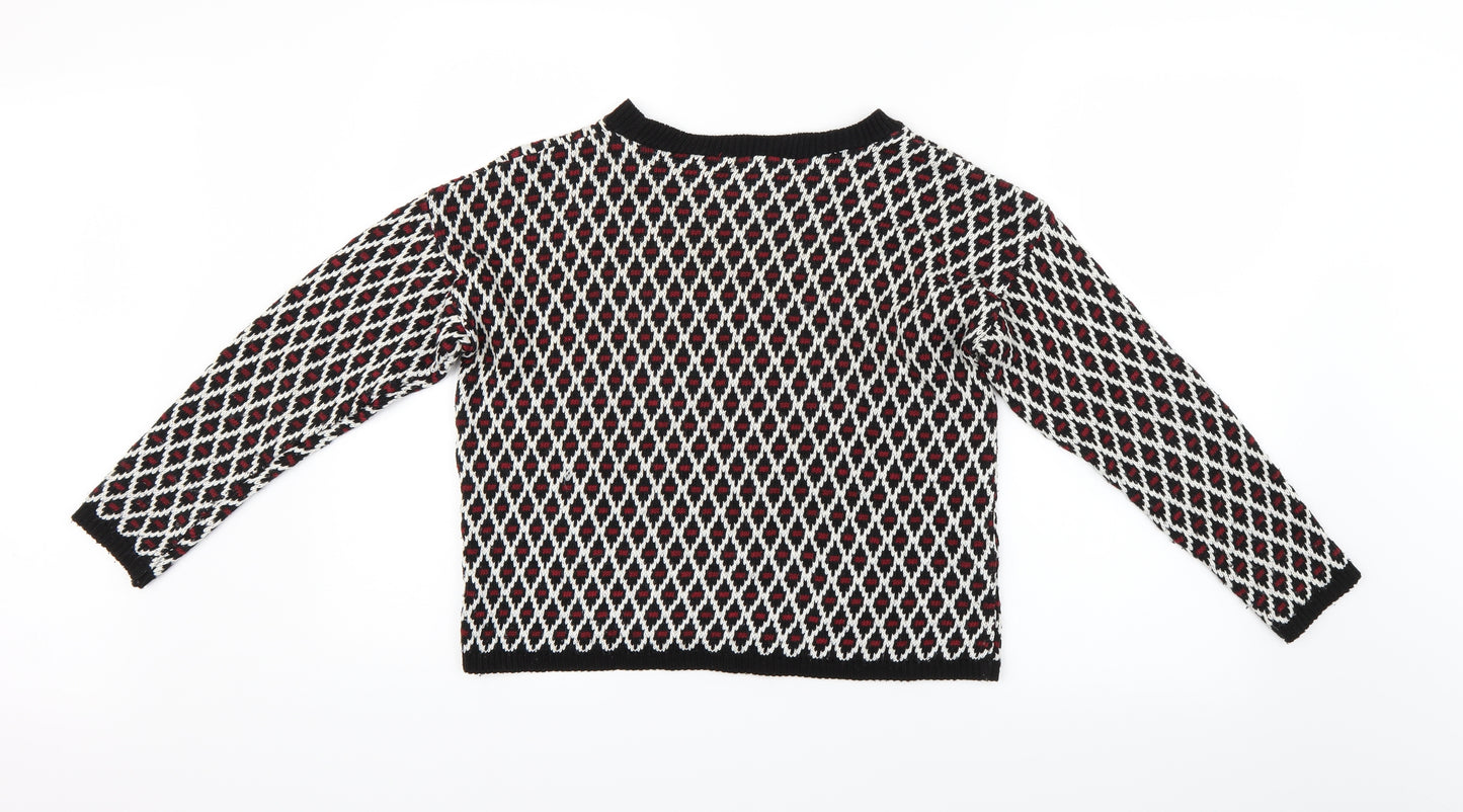 Q-10 Womens Multicoloured Argyle/Diamond  Pullover Jumper Size L