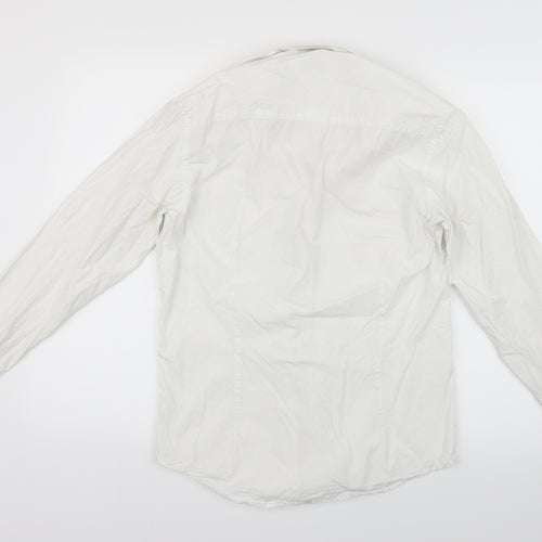 Taylor & Wright Mens White Polka Dot   Dress Shirt Size 15