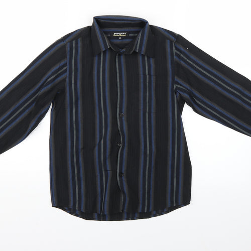 Point Zero Boys Black Striped  Basic Button-Up Size 6 Years