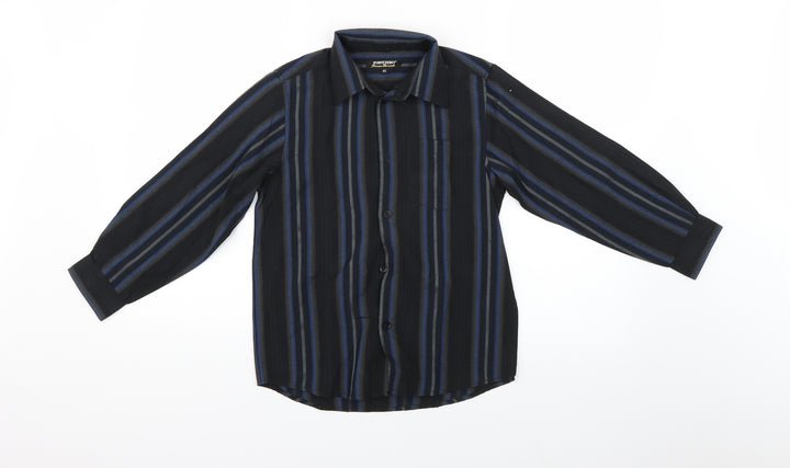 Point Zero Boys Black Striped  Basic Button-Up Size 6 Years