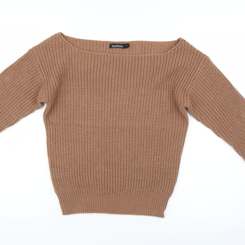 Boohoo Womens Brown   Pullover Jumper Size S
