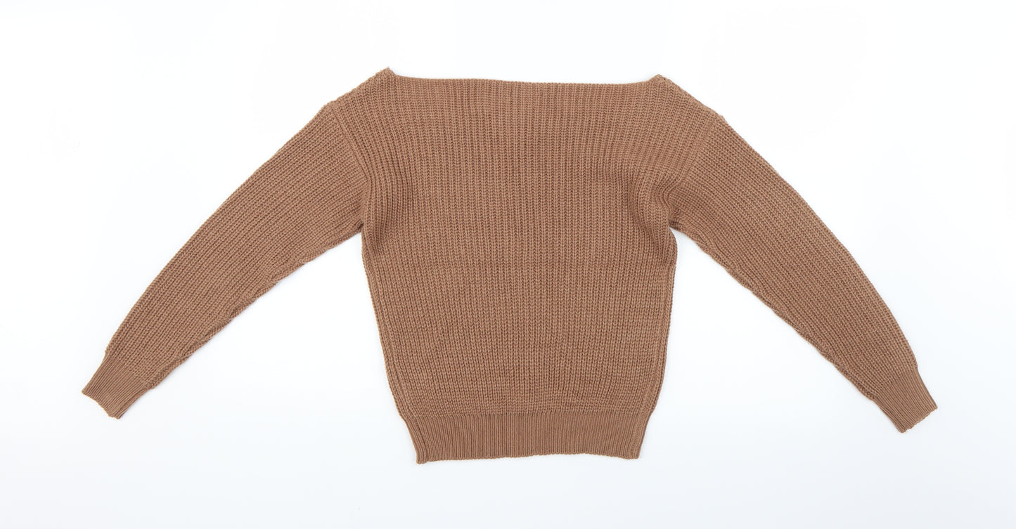 Boohoo Womens Brown   Pullover Jumper Size S
