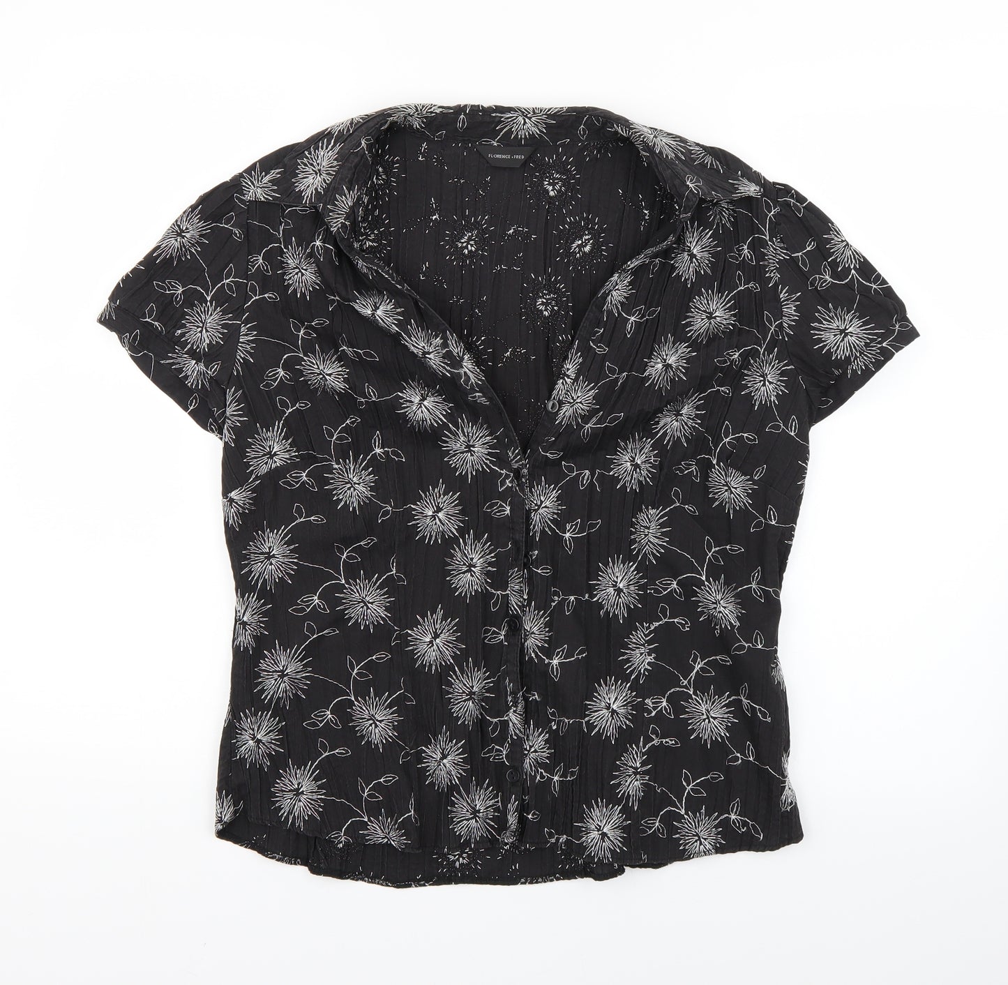 Florence + Fred Womens Black Floral  Basic Button-Up Size 16