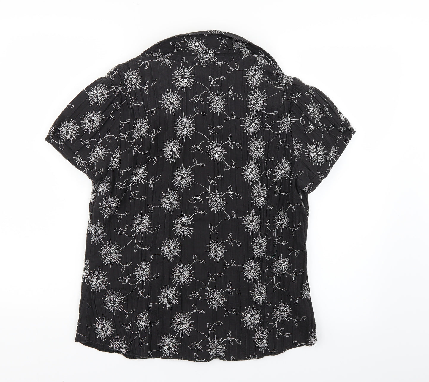Florence + Fred Womens Black Floral  Basic Button-Up Size 16