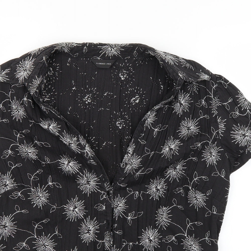 Florence + Fred Womens Black Floral  Basic Button-Up Size 16