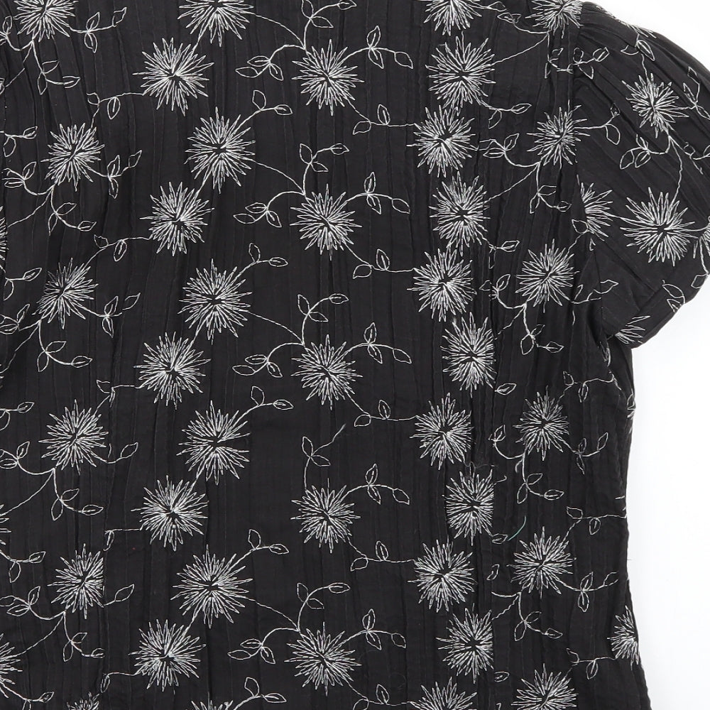 Florence + Fred Womens Black Floral  Basic Button-Up Size 16