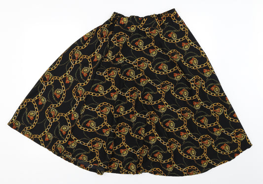 Front view of New Look women’s black flare skirt, size UK 10