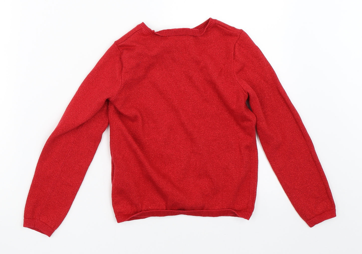 H&M Girls Red   Pullover Jumper Size 5-6 Years