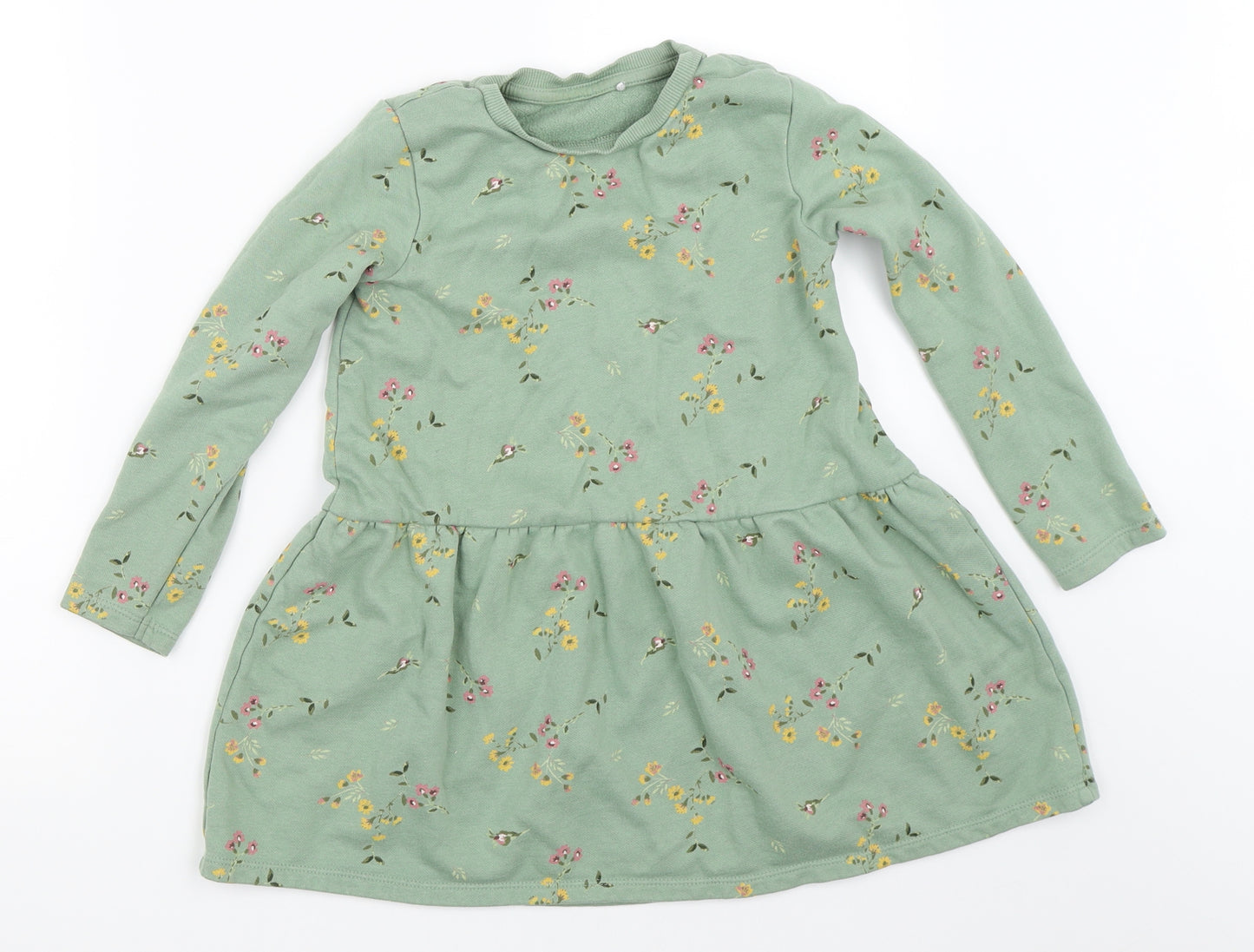 George Girls Green Floral  Fit & Flare  Size 5-6 Years