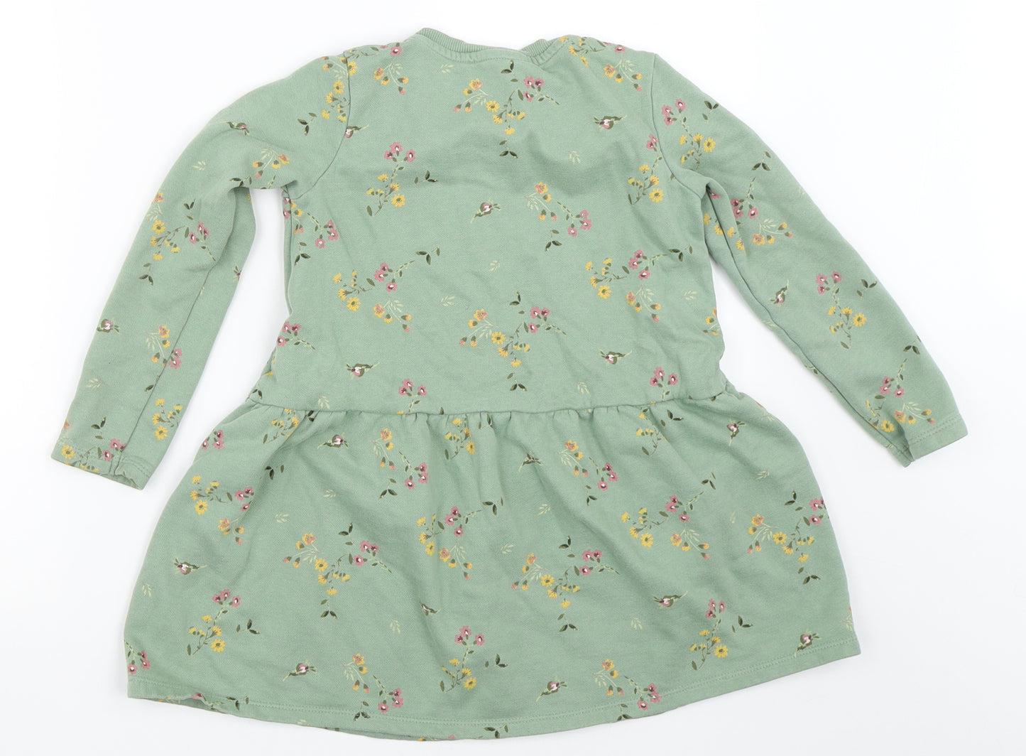 George Girls Green Floral  Fit & Flare  Size 5-6 Years