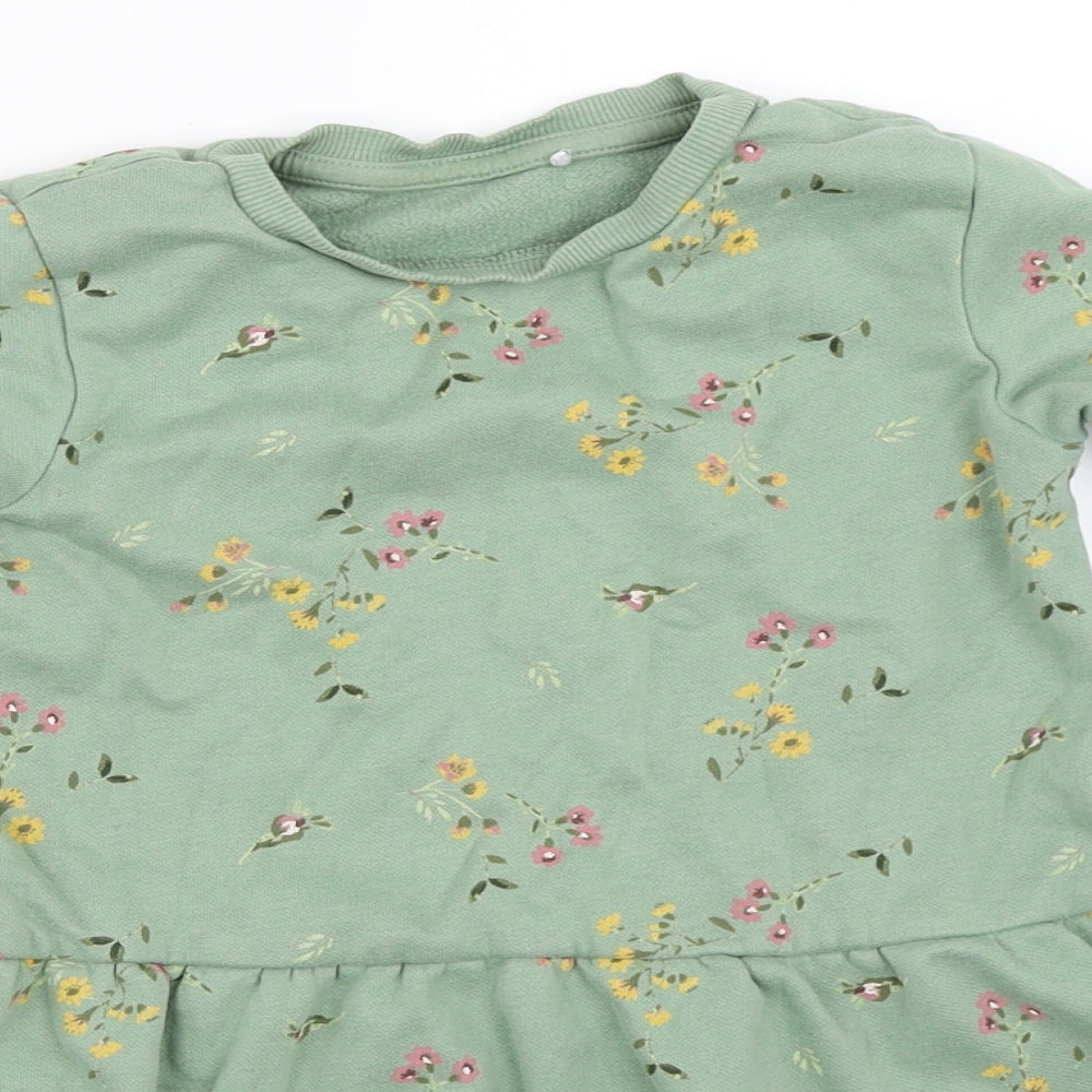 George Girls Green Floral  Fit & Flare  Size 5-6 Years