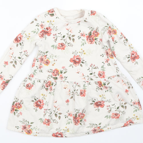 George Girls Ivory Floral  Fit & Flare  Size 5-6 Years
