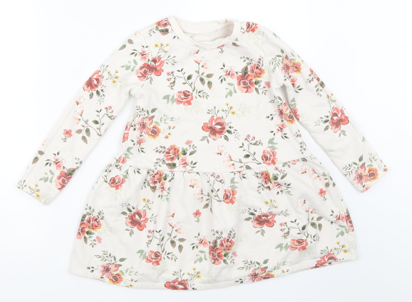 George Girls Ivory Floral  Fit & Flare  Size 5-6 Years