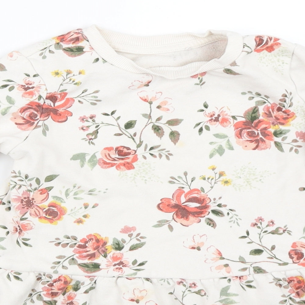 George Girls Ivory Floral  Fit & Flare  Size 5-6 Years