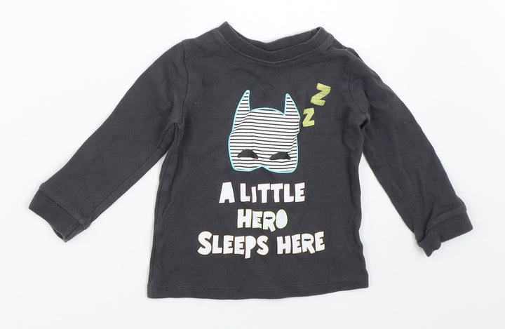 George Boys Grey   Basic T-Shirt Size 12-18 Months  - batman