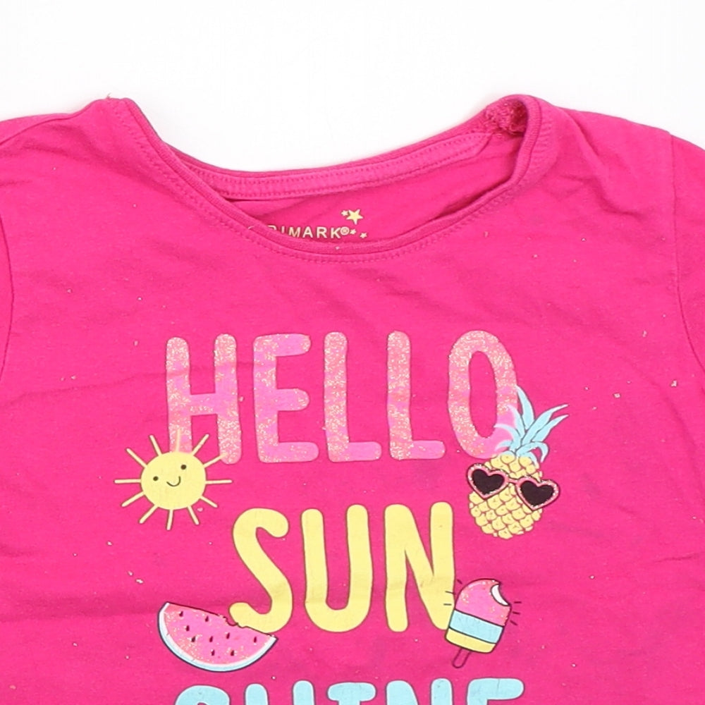 Primark Girls Pink   Basic T-Shirt Size 5-6 Years