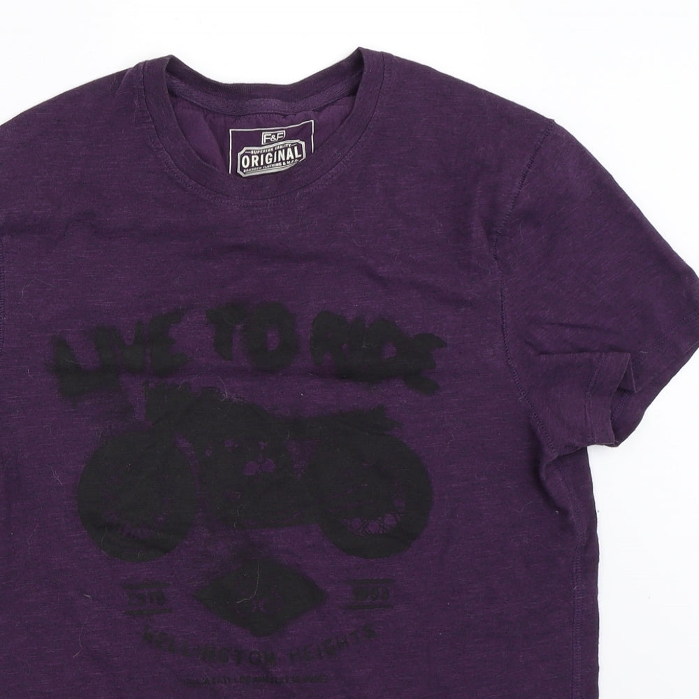 F&F Mens Purple    T-Shirt Size XS