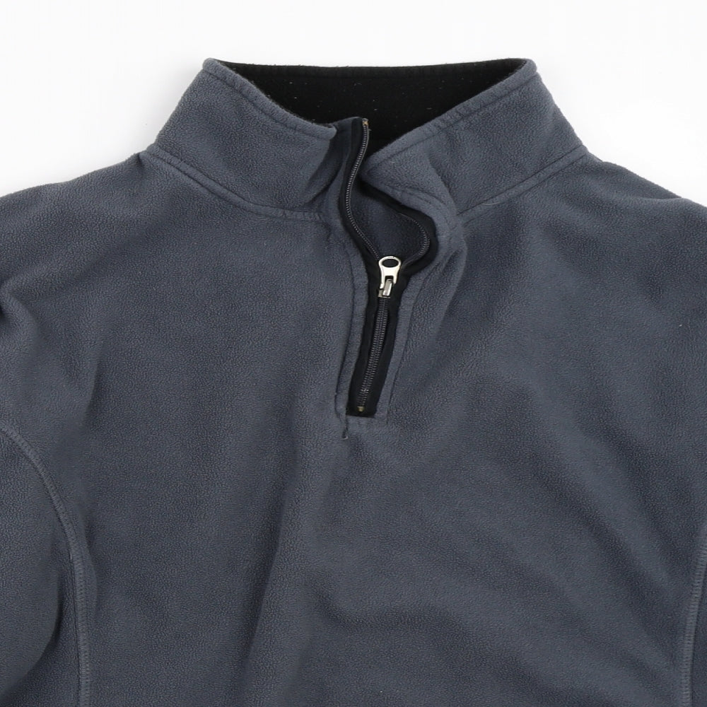 Cedar Wood State Mens Grey  Fleece Henley Sweatshirt Size M