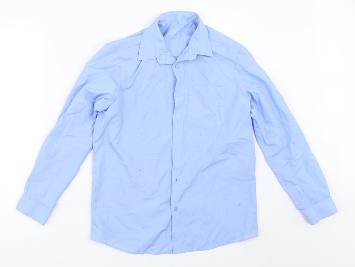 George Boys Blue   Basic Button-Up Size 11-12 Years