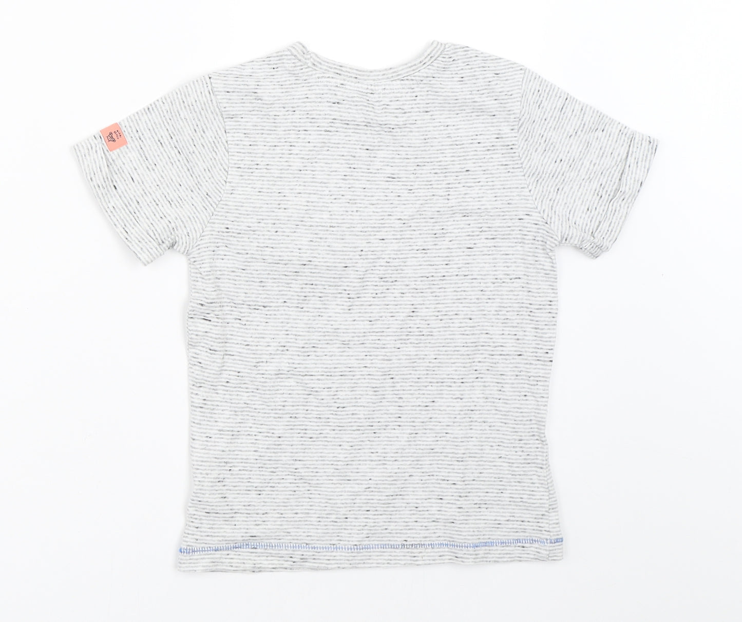 Nutmeg Boys Grey Striped  Basic T-Shirt Size 3-4 Years