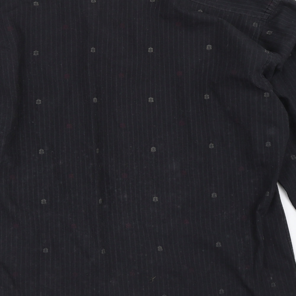 Fashion Union Mens Black    Button-Up Size M