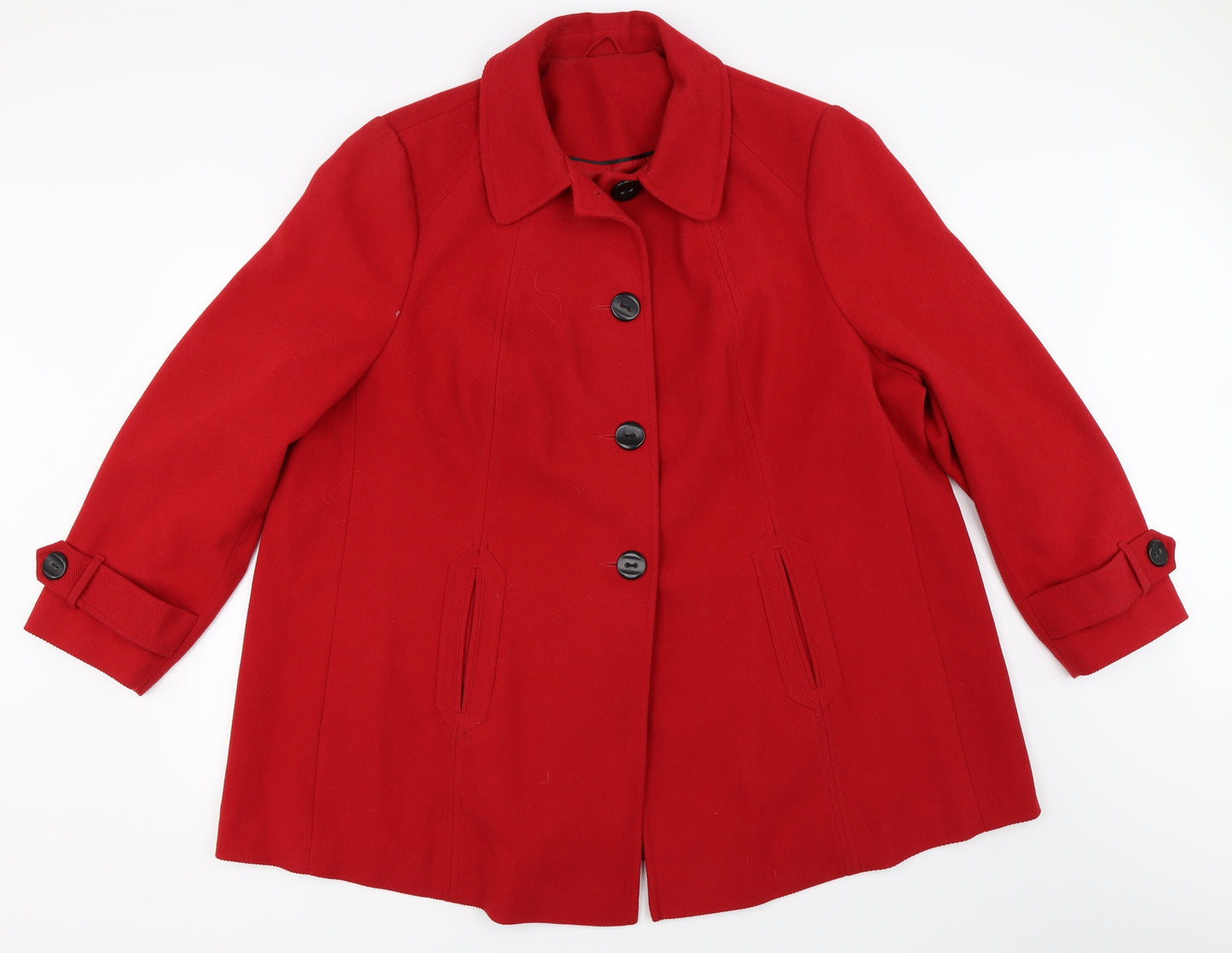 Preworn Womens Red   Overcoat Coat Size 26