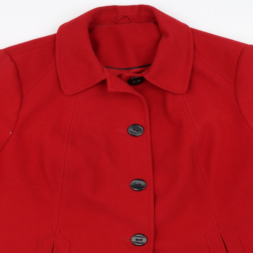 Preworn Womens Red   Overcoat Coat Size 26