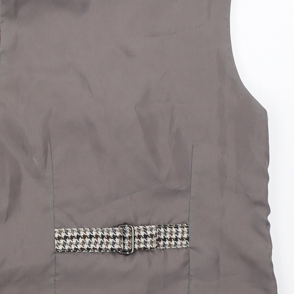 NEXT Boys Beige Houndstooth  Jacket Waistcoat Size 6 Years  - suit waistcoat