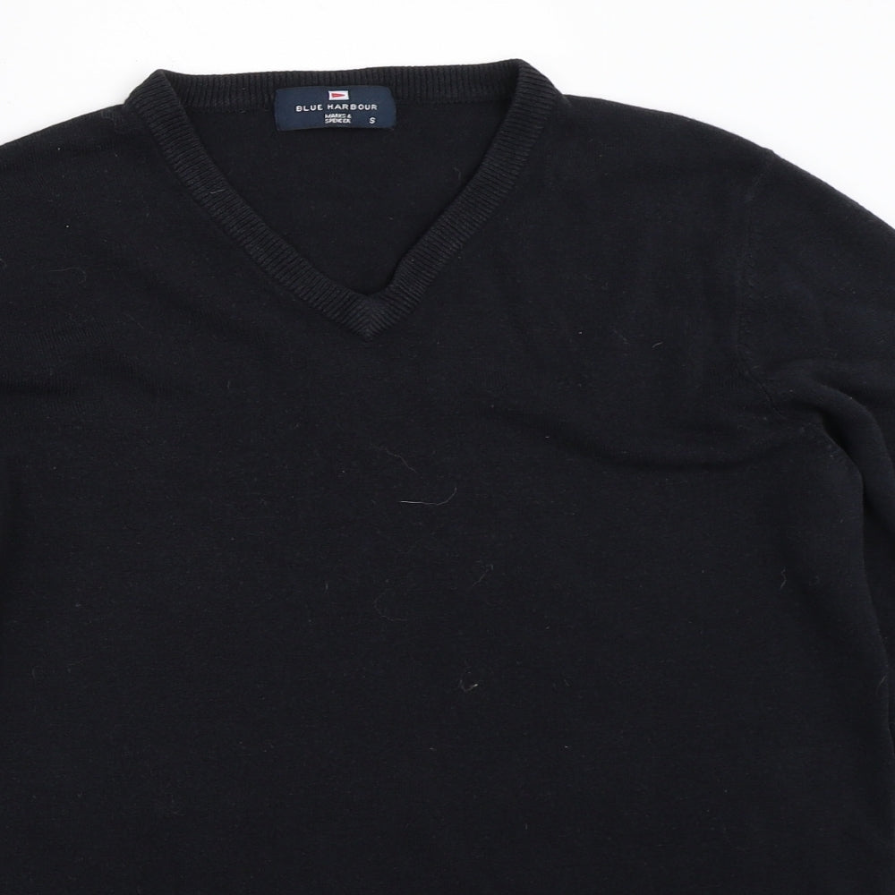 Blue Harbour Mens Black   Pullover Jumper Size S