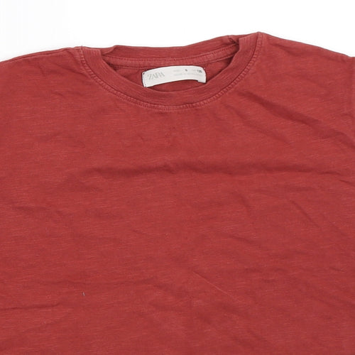 Zara Boys Orange   Basic T-Shirt Size 8 Years