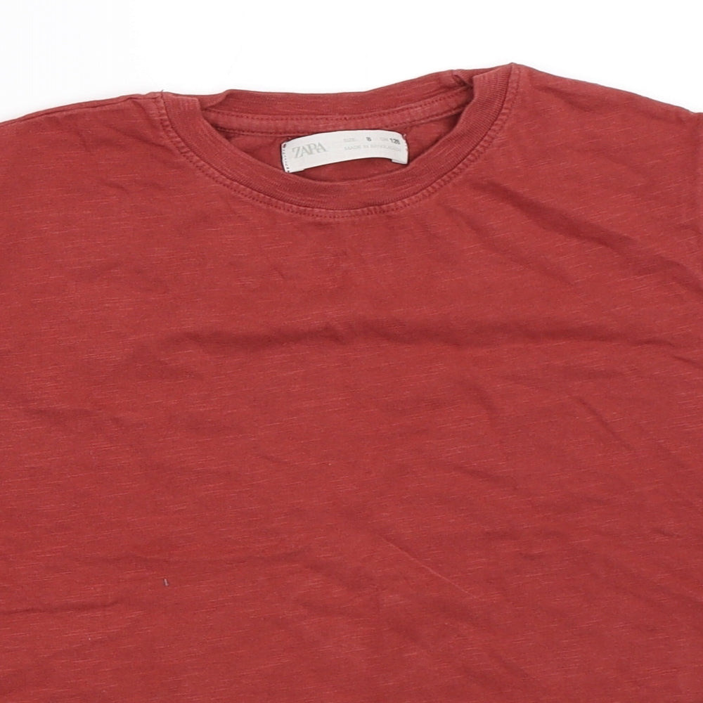 Zara Boys Orange   Basic T-Shirt Size 8 Years