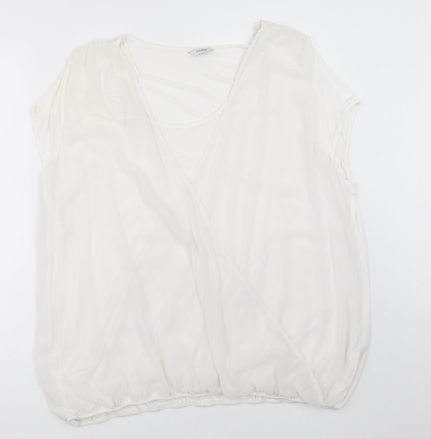 George Womens White   Basic Blouse Size 24
