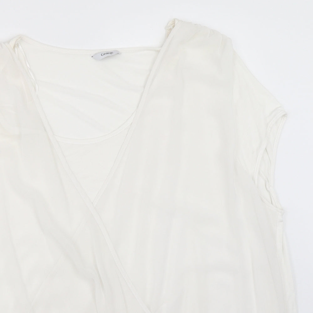 George Womens White   Basic Blouse Size 24