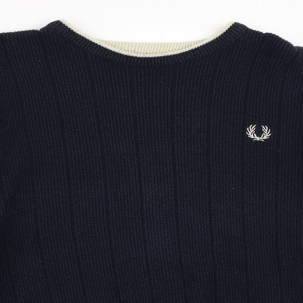 Fred Perry Mens Blue   Pullover Jumper Size M