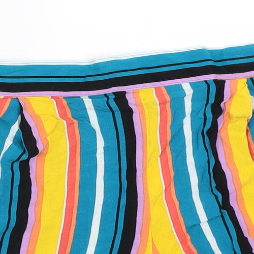 Papaya Womens Blue Striped  Hot Pants Shorts Size 12
